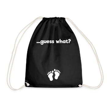 Pregnant Statement Parents Baby Feet Baby Bump - Drawstring Bag - black - Front