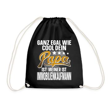 Immobilienkaufmann Papa Vater Vatertag - Turnbeutel - Schwarz - Vorne