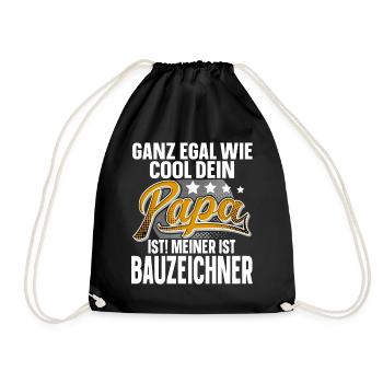 Bauzeichner Papa Vater Vatertag Cooler Papa - Turnbeutel - Schwarz - Vorne