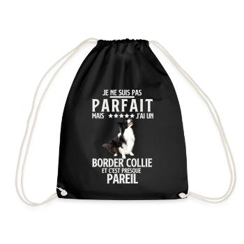 Border Collie Presque Parfait - Sac de sport léger - noir - Devant