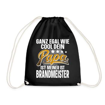 Brandmeister Papa Vater Vatertag Cooler Papa - Turnbeutel - Schwarz - Vorne