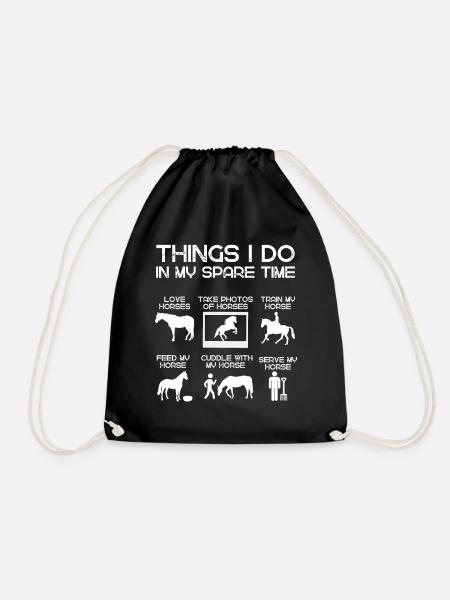 ! Things I Do In My Spare Time With My Horse - Turnbeutel - Schwarz