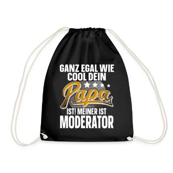 Moderator Papa Vater Vatertag Cooler Papa - Turnbeutel - Schwarz - Vorne