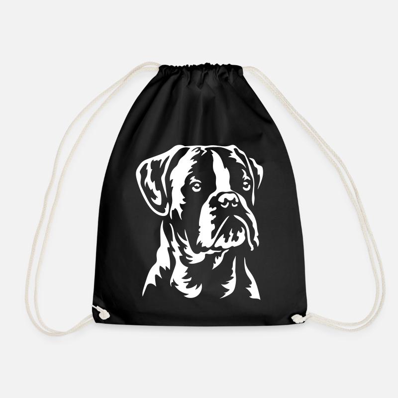 Boxer Kopf "Black Edition" - Turnbeutel - Schwarz