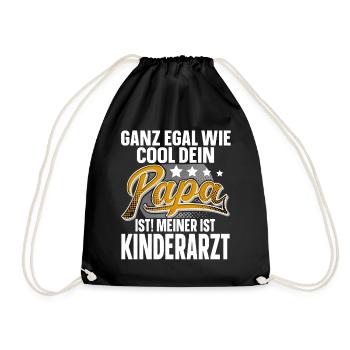 Kinderarzt Papa Vater Vatertag Cooler Papa - Turnbeutel - Schwarz - Vorne