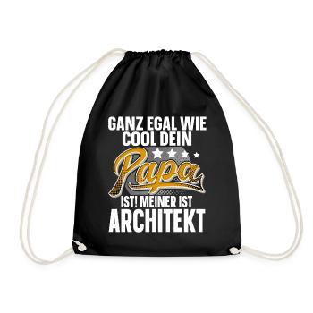 Architekt Papa Vater Vatertag Cooler Papa - Turnbeutel - Schwarz - Vorne