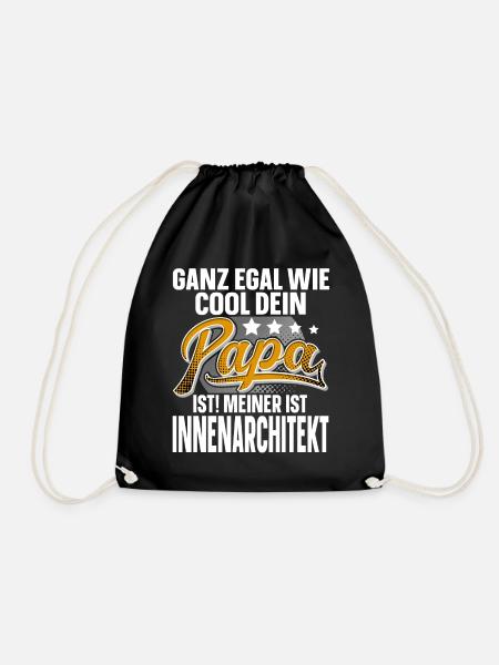 Innenarchitekt Papa Vater Vatertag Cooler Papa - Turnbeutel - Schwarz