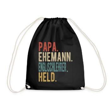 Englischlehrer Papa Ehemann Held - Turnbeutel - Schwarz - Vorne