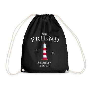 Best Friend, Best Friend, Lighthouse England - Drawstring Bag - black - Front