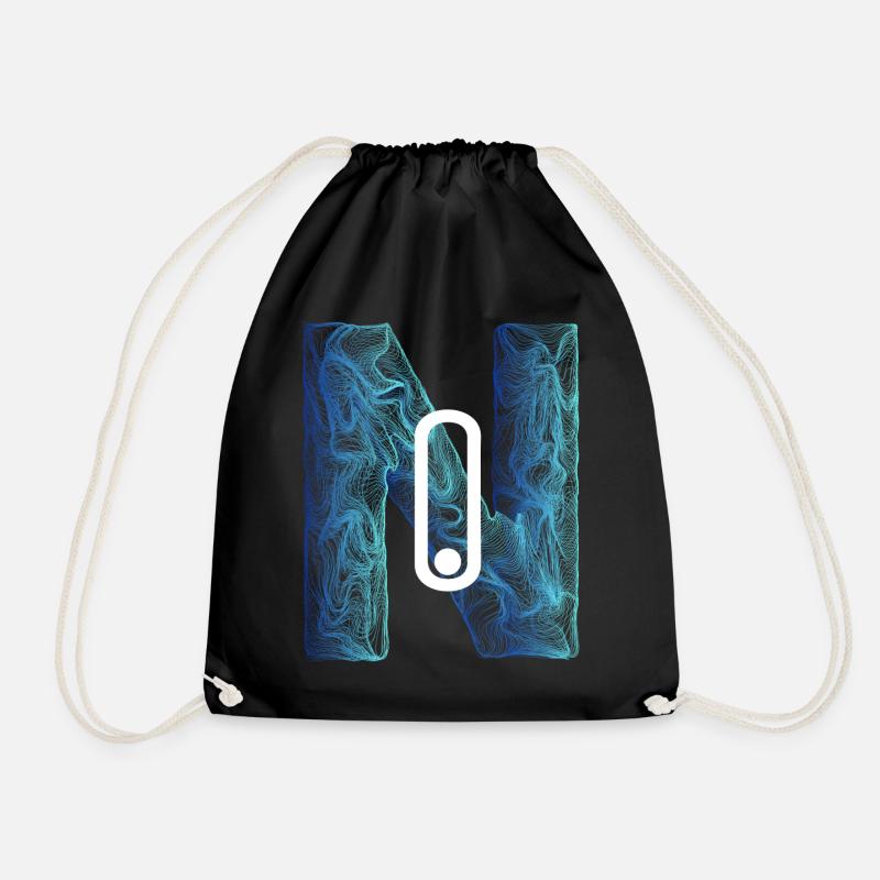No N letter Name No line fine on Geo terrain - Drawstring Bag - black