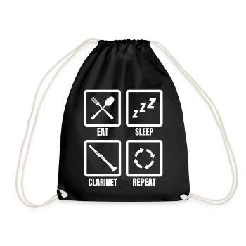 Eat Sleep Clarinet Repeat - Turnbeutel - Schwarz - Vorne