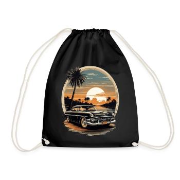 Classic Cars 1950 - Drawstring Bag - black - Front
