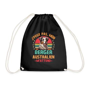 Humour chien de race berger australien - Sac de sport léger - noir - Devant
