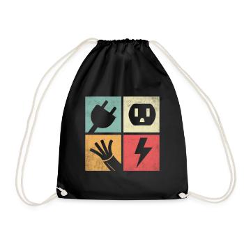 Connectors & Pastel Flashes - Drawstring Bag - black - Front