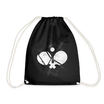 Table tennis, table tennis racket, table tennis ball - Drawstring Bag - black - Front
