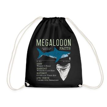 Megalodon Facts - Drawstring Bag - black - Front
