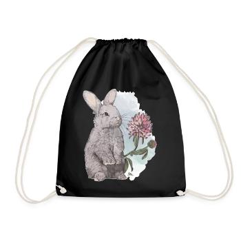 Veganuary 2024 Kaninchen - Turnbeutel - Schwarz - Vorne