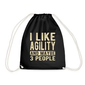 Agility Saying - Drawstring Bag - black - Front