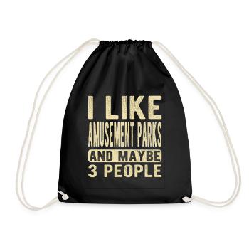 Amusement parks Saying - Drawstring Bag - black - Front