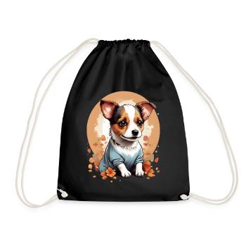 Niedlicher kleiner Jack Russell Welpe - Turnbeutel - Schwarz - Vorne