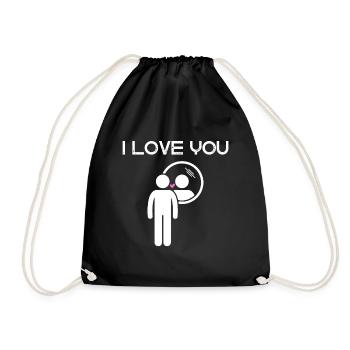 Ich liebe dich - I Love you - Turnbeutel - Schwarz - Vorne