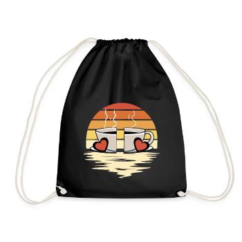 Tasse à café rétro de la Saint-Valentin pour deux années 80 90 - Sac de sport léger - noir - Devant