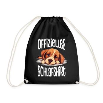 Chemise de nuit officielle Pyjama chien Animal mignon - Sac de sport léger - noir - Devant