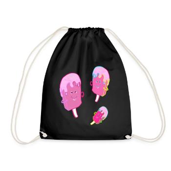 Crème glacée d’été Crème glacée Crème glacée enfant - Sac de sport léger - noir - Devant