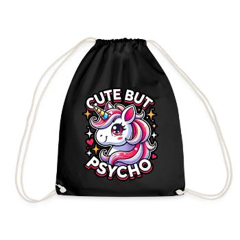 Licorne mignonne mais psychopathe adorable design kawaii - Sac de sport léger - noir - Devant