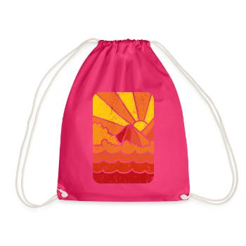 Coucher de Soleil Marin Retro - Sac de sport léger - fuchsia - Devant