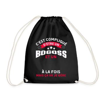 Pas facile d être un bogoss - Sac de sport léger - noir - Devant