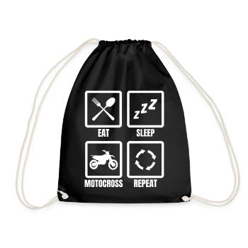 Eat Sleep Motocross Repeat - Turnbeutel - Schwarz - Vorne
