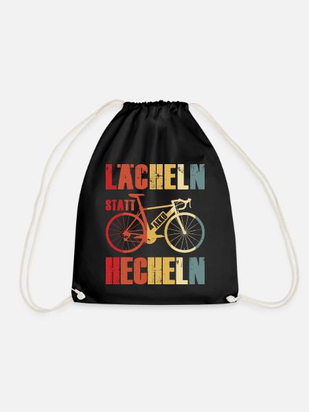 Lächeln Statt Hecheln EBike e-bike Akku Geschenk - Turnbeutel - Schwarz