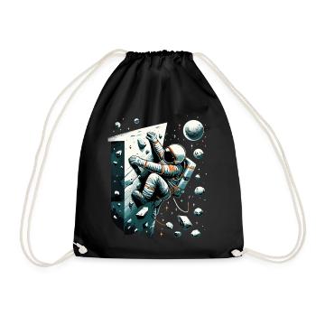 Bouldern Astronaut Raumfahrer Geschenk - Turnbeutel - Schwarz - Vorne