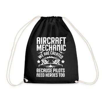 Aircraft Mechanic: Heroes for Pilots - Drawstring Bag - black - Front