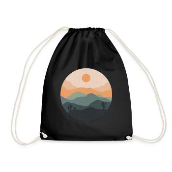 Pastellwüsten-Sonnenuntergangskreis - Turnbeutel - Schwarz - Vorne