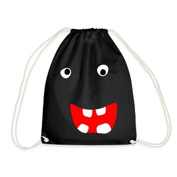 Monstre Halloween Bande dessinée Visage effrayant Visage cool - Sac de sport léger - noir - Devant