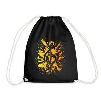 Clé de musique explosion couleurs icône logo - Sac de sport léger - noir - Devant