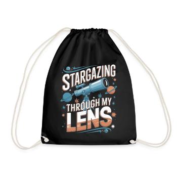 Telescope Astronomy Astrophotography - Drawstring Bag - black - Front