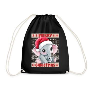 Eléphant Moche Noël Noël Doux - Sac de sport léger - noir - Devant