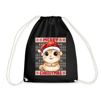Hamster Moche Noël Noël Doux - Sac de sport léger - noir - Devant