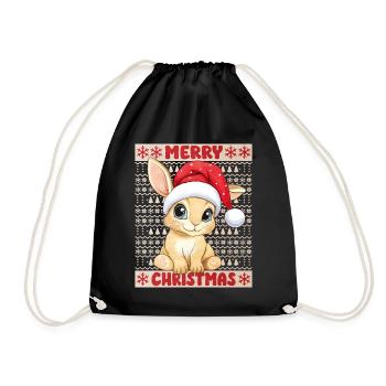 Lapin Lapin Moche Noël Noël Mignon - Sac de sport léger - noir - Devant