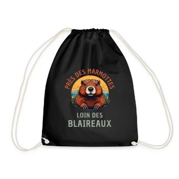 Humour marmotte randonnée Rando nature - Sac de sport léger - noir - Devant