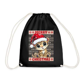 Léopard Moche Noël Noël Doux - Sac de sport léger - noir - Devant