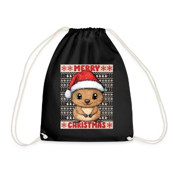 Quokka Noël laid Noël Noël doux - Sac de sport léger - noir - Devant