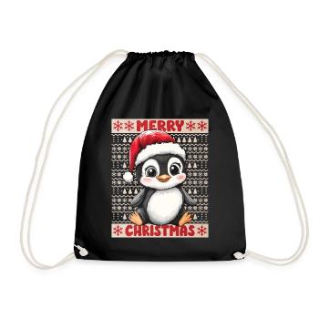 Pingouin Noël Mignon Noël mignon Noël - Sac de sport léger - noir - Devant