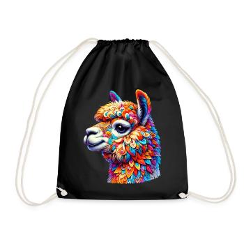 Alpaca - Drawstring Bag - black - Front