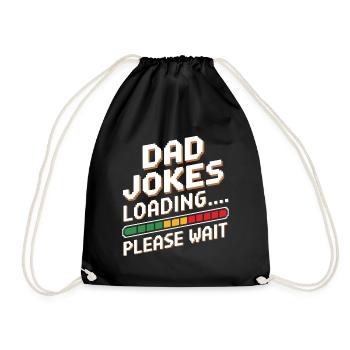 Dad Jokes Loading - Pixel Retro Humor Father Gift - Turnbeutel - Schwarz - Vorne
