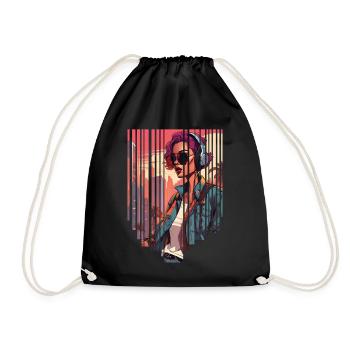 fille girlie sauvage punk freestyle amour peace style - Sac de sport léger - noir - Devant