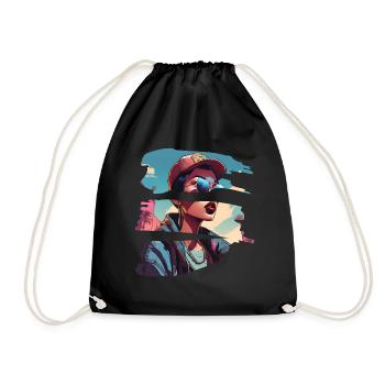 fille girlie sauvage punk freestyle amour peace style - Sac de sport léger - noir - Devant